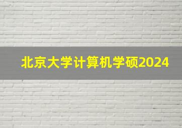 北京大学计算机学硕2024