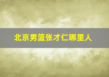 北京男篮张才仁哪里人