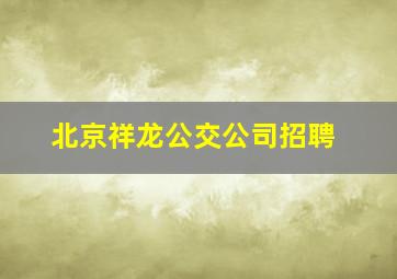 北京祥龙公交公司招聘