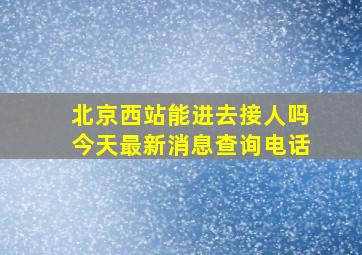 北京西站能进去接人吗今天最新消息查询电话