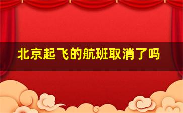 北京起飞的航班取消了吗