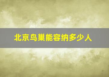 北京鸟巢能容纳多少人