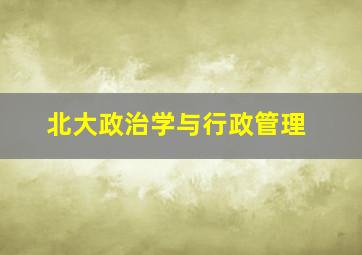 北大政治学与行政管理