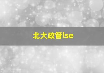 北大政管lse