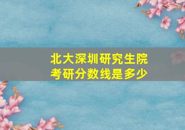 北大深圳研究生院考研分数线是多少