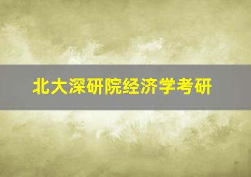 北大深研院经济学考研