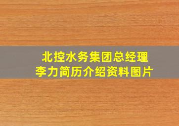 北控水务集团总经理李力简历介绍资料图片