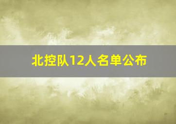 北控队12人名单公布