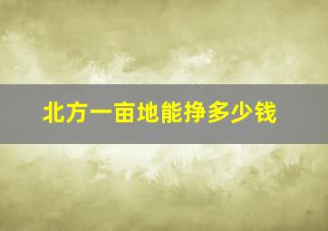 北方一亩地能挣多少钱