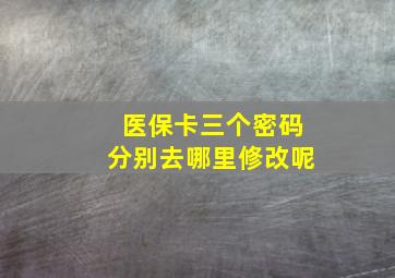 医保卡三个密码分别去哪里修改呢