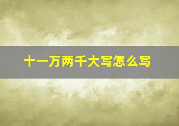 十一万两千大写怎么写