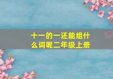 十一的一还能组什么词呢二年级上册