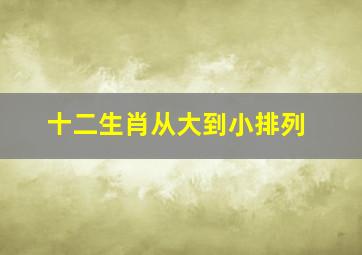 十二生肖从大到小排列