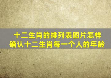 十二生肖的排列表图片怎样确认十二生肖每一个人的年龄