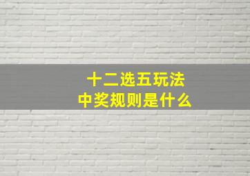 十二选五玩法中奖规则是什么