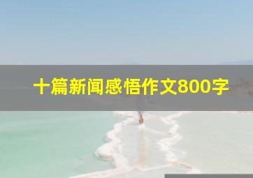 十篇新闻感悟作文800字