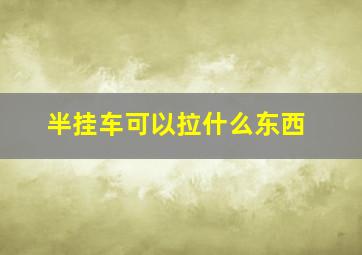 半挂车可以拉什么东西