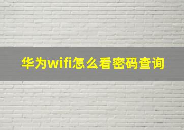 华为wifi怎么看密码查询