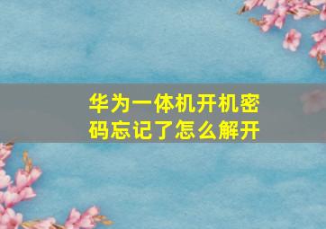 华为一体机开机密码忘记了怎么解开