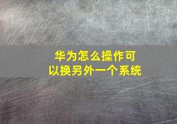 华为怎么操作可以换另外一个系统