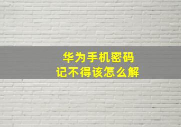 华为手机密码记不得该怎么解