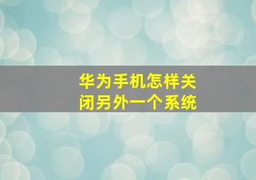 华为手机怎样关闭另外一个系统