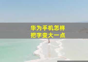 华为手机怎样把字变大一点