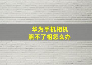 华为手机相机照不了相怎么办