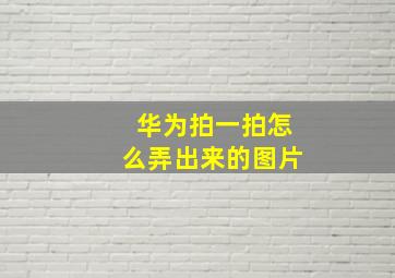 华为拍一拍怎么弄出来的图片