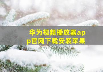 华为视频播放器app官网下载安装苹果