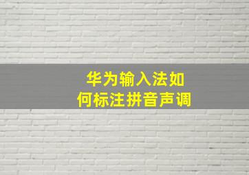 华为输入法如何标注拼音声调