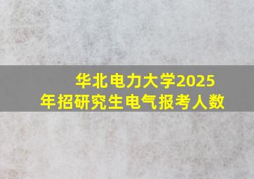 华北电力大学2025年招研究生电气报考人数