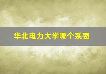 华北电力大学哪个系强