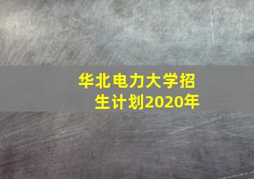 华北电力大学招生计划2020年