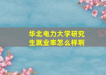 华北电力大学研究生就业率怎么样啊