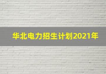 华北电力招生计划2021年