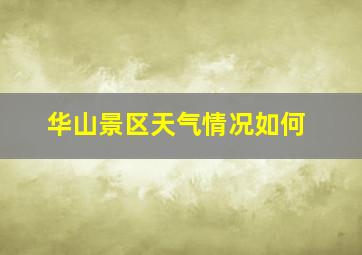 华山景区天气情况如何