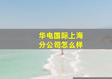 华电国际上海分公司怎么样