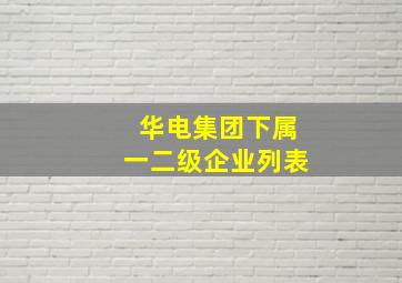 华电集团下属一二级企业列表