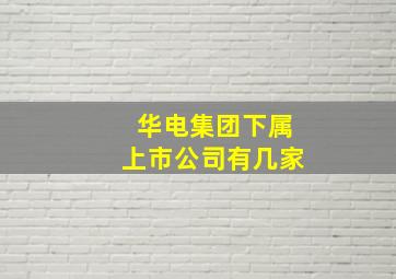 华电集团下属上市公司有几家