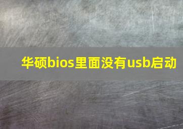 华硕bios里面没有usb启动