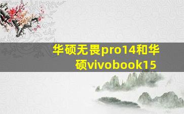 华硕无畏pro14和华硕vivobook15