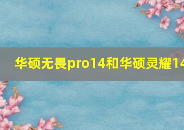 华硕无畏pro14和华硕灵耀14