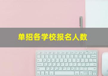 单招各学校报名人数