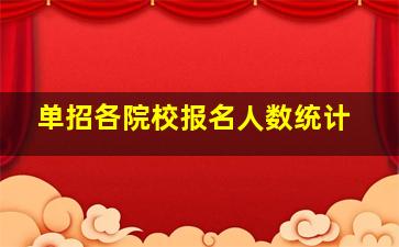 单招各院校报名人数统计