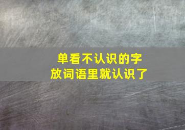 单看不认识的字放词语里就认识了