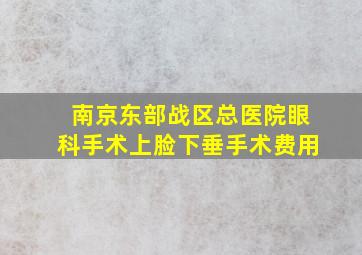 南京东部战区总医院眼科手术上脸下垂手术费用