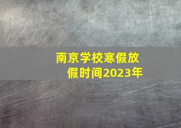 南京学校寒假放假时间2023年