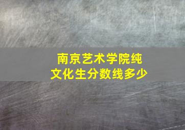 南京艺术学院纯文化生分数线多少