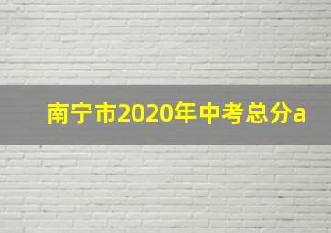 南宁市2020年中考总分a